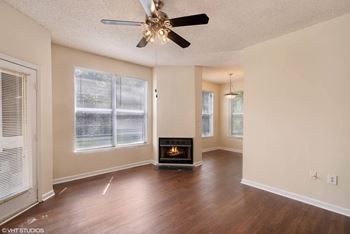 Living area with fireplace